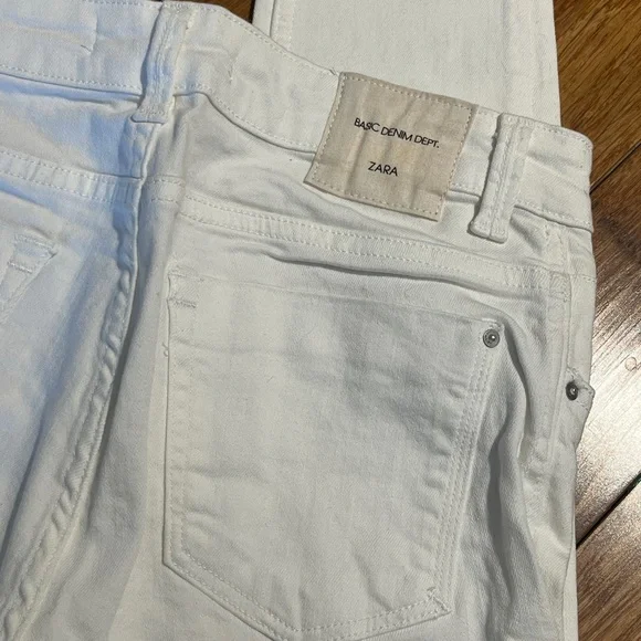 Zara Women's Crisp White Skinny Jeans Sz 26 - Picture 5 of 8